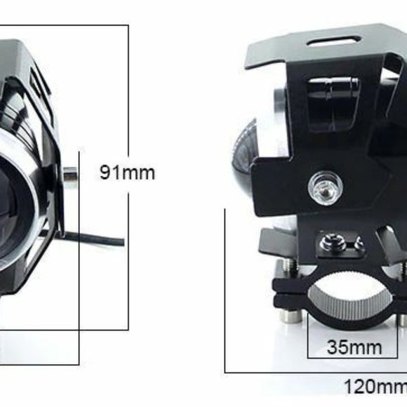Dual Motorcycle U5 LED DRL Headlamp Auxiliary Lamp~Fog~Spotlights W/Switch - Picture 3 of 5